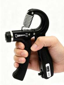 Entrenador de fuerza de agarre ajustable, fortalecedor de agarre manual profesional y ejercitador de muñeca, adecuado para rehabilitación de dedos y músculos del brazo, entrenamiento de fuerza de muñeca para fitness, accesorio de ejercicio para el hogar y el gimnasio - Negro - Ver 1
