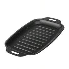 Maifan Stone Baking Tray, Reduces Smoke And Oil Usage, Non-Stick, Easy To Clean, Evenly Distributed Heat. Equipped With A Convenient Handle For Carrying, Suitable For 2-3 People Grilling - View 5