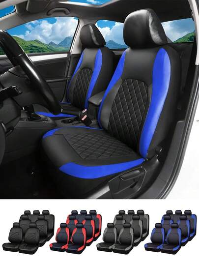 9pcs Universal Car Seat Covers Set, Full Car Seat Covers, Diamond Leather Shiny Car Seat Covers Full Set, Universal Car Sequin Crystal Stripe, Suitable For Cute Ladies, Universal Fabric Front Seat Covers, Fit For Sedan, SUV, Car Interior Protector, Airbag Compatible, 9pcs Set Includes: 2 Front Seat Covers, 1 Backrest Cover, 1 Rear Seat Cover And 5 Headrest Covers. 4pcs Set Includes: 2 Front Seat Covers And 2 Headrest Covers.