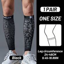 2 Stücke Kompressionsärmel für die Wade, hochelastische Beinmanschetten, atmungsaktiv & bequem, graduierte Kompression, gestrickte Konstruktion, für Frauen & Männer, für Laufen, Fußball, Basketball, Fitness, Alltag - Schwarz, Einheitsgröße, geeignet für alle Jahreszeiten - Schwarz - Übersicht 14