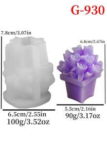 1个花束造型蜡烛硅胶模具 - A-白色 - 查看 9