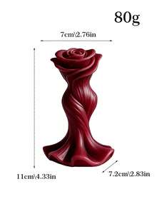 4pcs Handmade Smokeless Romantic Wedding Dinner Decor Burgundy Candles, Made Of Soy Wax, Suitable For Wedding Party, Bridal Shower, Home Decor - Wedding Dress Mold - View 13
