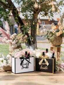 Conjunto de 6 Sacolas de Presente para Noiva, em Papel Kraft Estilo Paisagem, para Decoração de Casamento, com Laço e Fita, Decoração Criativa para Chá de Panela, Sacolas de Papel para Embrulho de Presentes, Lembrancinhas para Noiva, Agradecimento às Madrinhas, Artigos para Despedida de Solteira, Sacolas de Presente para Festa de Casamento e Madrinhas, Ideais como Lembrancinhas de Casamento - sacola de compras - Ver 4