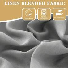 1 buah Tirai Linen Bergaris Beige dengan Tali Pengikat, Tirai Roman Chic Semi Transparan untuk Dapur, Kamar Mandi, dan Jendela Kecil - MultiWarna - View 2
