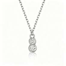 Dây chuyền mặt dây chuyền hình tròn đính đá CZ Cubic Zirconia bằng bạc Sterling 925 dành cho nữ. - tròn - Xem 8