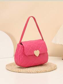 Fashionable Rhombus Pattern Women Handbag, Minimalist Tote - Hot Pink - View 2