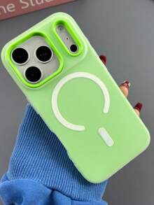 Luxury Candy Color Matte Magnetic Wireless Charging Phone Case Compatible With IPhone 13 14 15 16 17 Pro Max Plus Air 17ProMax Cases Double Layer 2-In-1 Shockproof Soft Cover - Green - View 4
