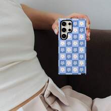 Funda para teléfono: Diseño de flores y cuadros azules, sencilla, linda y a la moda, funda protectora dos en uno, resistente, de doble capa para una protección superior, compatible con Samsung Galaxy S26/S25/S24/S23/S22/S21/S21+/S21 Ultra, Plus, FE, Edge/S20 FE/A15/A16, 17, 16, 15, 14, 13, 12, 11 Pro Max, Plus y Pro/A17/A26/A36/A56. - Color mixto 1 - Ver 7