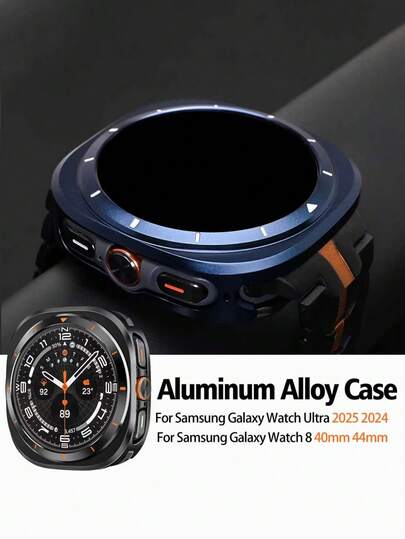 Ốp lưng hợp kim nhôm cho đồng hồ Galaxy Watch 8 40mm 44mm / Ultra 47mm, ốp bảo vệ kim loại cho Galaxy Ultra 2024/2025 47mm, phụ kiện đồng hồ.