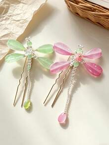 1pc Women's Dragonfly Hair Clip, Fresh And Versatile Dragonfly Hair Accessory - Multicolor - View 2