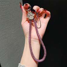 1件装奢华水钻猫爪吊坠手机挂绳，蝴蝶结心形吊坠腕带，短款手提绳，适合户外旅行，带夹子，可作礼物赠送 - 貓爪手提掛鏈 - 查看 13