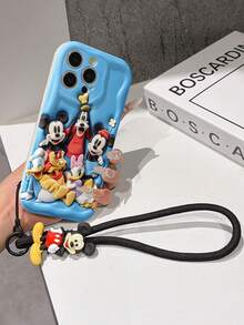 This Disney Mickey Mouse Lanyard Phone Case Is Fully Covered In TPU Material. It's Shockproof, Lightweight, And Compatible With IPhone17/16/11/13/15/15 Plus/15 Pro/15 Pro Max/12/14 Pro Max/11 Pro Max/12 Pro/12 Pro Max/13. This Phone Case Makes A Popular Birthday Gift Or Business Gift; It's Durable, Stain- And Fingerprint Resistant, And Suitable For Both Men And Women. The Set Also Includes A Mickey Mouse Phone Case And A Mickey Mouse Plush Bracelet. It's A Perfect Gift For Friends And Family. This Stylish Phone Case Is Fun, Lightweight, And Durable. IPhone17 Pro Max Phone Case, Minnie Mouse Phone Case. - trắng - Xem 4