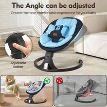 Electric Infant Swing With Music Speaker,3 Seat Positions,5 Speeds,Remote Control,Indoor Outdoor Newborn Swing For Boys Girls,Blue - US A Type Plug(110-127V) - View 4