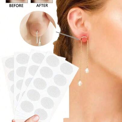 30pcs Invisible Ear Lobe Support Stickers, Designed For Women, Prevent Ear Hole Expansion, Comfortable Fit Design, Prevent Ear Lobe Sagging And Piercing Damage, Suitable For Wearing Heavy Earrings