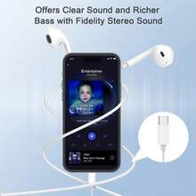Auriculares blancos sencillos, compatibles con Lightning para iPhone: con micrófono incorporado y control de volumen. ¡Excelentes para llamadas y música! - Para-C - Ver 4