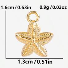 1pc Minimalist Stainless Steel Gold/Silver Starfish Pendant, Ocean Animal Charm Suitable For DIY Jewelry Making Necklace Bracelet Earring Accessories - Pendants - View 12