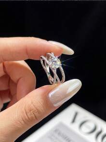 Nhẫn Moissanite "Ba kiếp ba thế giới" 1.0 Carat: Món quà thanh lịch và tinh tế bằng bạc Sterling S925 dành cho lễ đính hôn, đám cưới, bạn thân, sinh nhật, kỷ niệm; Trang sức cưới cô dâu - Nhẫn Moissanite-1ct - Xem 2