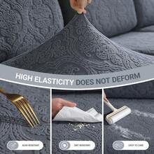 1 vỏ đệm ghế sofa co giãn Jacquard, kiểu dáng tối giản hiện đại, chống trượt, phù hợp với sofa hình chữ L và sofa 1/2/3/4 chỗ ngồi, dùng được cả bốn mùa - Màu xám đen - Xem 6