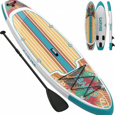 Tabla de paddle surf hinchable para adultos y jóvenes - Extra ancha y estable - Accesorios de alta calidad y superficie antideslizante EVA - Bolsa y bomba ligera - Adecuada para mar y lago