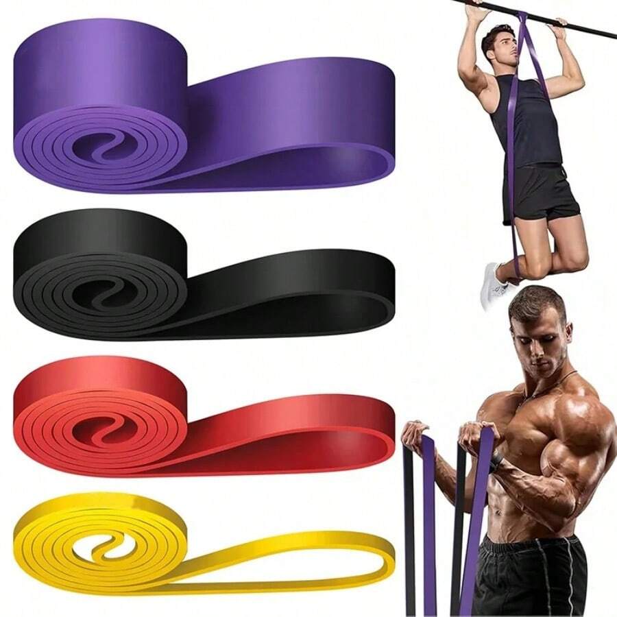 Heavy Duty Latex Elastic Resistance Band, Pull-Up Assist Band, Suitable For Fitness Training, Home Gym Body Shaping Exercises - Multicolor - View 1