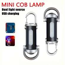 3-In-1 Rechargeable Emergency Power Bank Keychain Flashlight, Red/Blue Flashing, 500mAh USB-C Charging, Portable Emergency Light, IP65 Waterproof - Keychain Flashlight - View 5