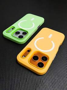 Luxury Candy Color Matte Magnetic Wireless Charging Phone Case Compatible With IPhone 13 14 15 16 17 Pro Max Plus Air 17ProMax Cases Double Layer 2-In-1 Shockproof Soft Cover - Turmeric - View 4