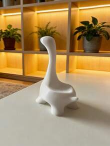 1/2 piezas Soporte de exhibición de anillos con forma de dinosaurio - Base de plástico PET y bandeja para anillos, adecuado para oficina, regalo de coleccionista (Soporte no incluido) - Blanco - Ver 3