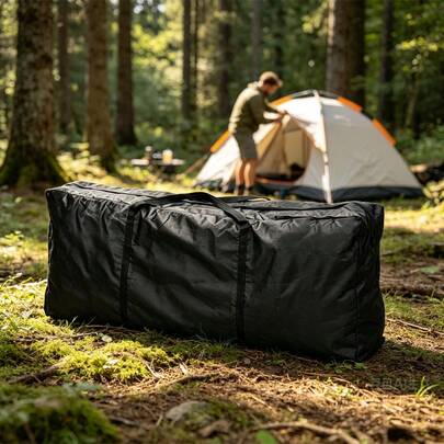 260L Large Garden Furniture Cushion Storage Bag, 120 X 40 X 55 CM Heavy Duty Oxford Fabric Outdoor Cushion Bags With Durable Handles And Zippers For Home And Outdoor, Waterproof  Christmas Tree Storage Bag