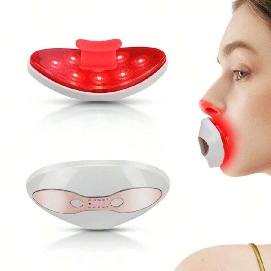 650mAh Electric Lip Plumper, LED Heated Portable Lip Protector, Rechargeable Lip Enhancer Pump With Eye Protection Function