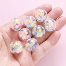 2/5 hạt cườm acrylic trong suốt phát sáng, bên trong chứa kim tuyến, hình dạng bất thường, hình bánh donut ngọt ngào - Hoàn hảo cho móc khóa, bút và các dự án thủ công tự làm. - Màu ngẫu nhiên - Xem 2
