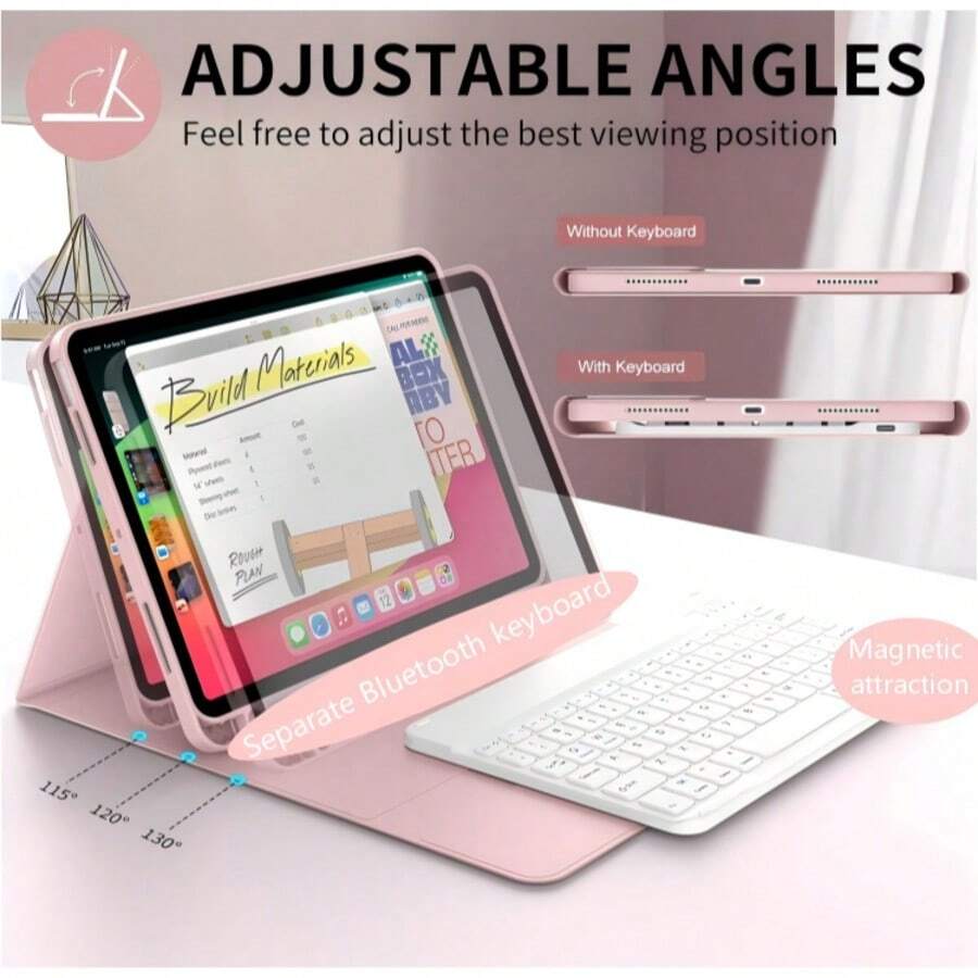 TIANYIMING Book-Style Tablet Protective Case With Kickstand Function Keyboard Cover, Ultra-Thin Bluetooth Keyboard + Leather Tablet Protective Case, Anti-Fall/Shock/Dust/Fingerprint, Compatible With Samsung Galaxy Tab Series, MatePad Series, Honor Pad Series, Pad Series, Pad Series, Tab Series, Xiaoxin Tab Series, IdeaTab Series