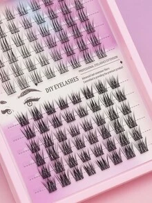 2 Styles Mixed Natural DIY Cluster Eyelashes, Soft Wispy Individual Lash Extensions, Reusable Lightweight False Lashes For Beginner Daily Wear & Office Makeup - C - View 4