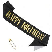 生日女王闪亮绶带,玫瑰金箔字母生日肩带,完美适用于18岁、21岁、30岁生日派对装饰和拍照区 - 查看 15