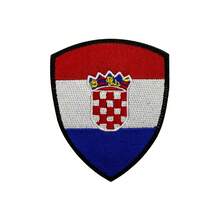 1 pieza Parche bordado con forma de escudo de la bandera nacional de 8.5*7cm, de cruzada, con cierre de gancho y bucle (adecuado para América, Europa, Asia y talla grande países), parche de moral militar táctico - Multicolor - Ver 20