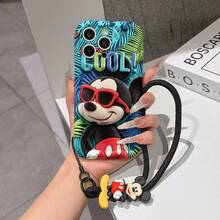 This Disney Mickey Mouse Lanyard Phone Case Is Fully Covered In TPU Material. It's Shockproof, Lightweight, And Compatible With IPhone17/16/11/13/15/15 Plus/15 Pro/15 Pro Max/12/14 Pro Max/11 Pro Max/12 Pro/12 Pro Max/13. This Phone Case Makes A Popular Birthday Gift Or Business Gift; It's Durable, Stain- And Fingerprint Resistant, And Suitable For Both Men And Women. The Set Also Includes A Mickey Mouse Phone Case And A Mickey Mouse Plush Bracelet. It's A Perfect Gift For Friends And Family. This Stylish Phone Case Is Fun, Lightweight, And Durable. IPhone17 Pro Max Phone Case, Minnie Mouse Phone Case. - trắng - Xem 6