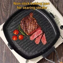 1个可折叠铸铁牛排煎锅，适用于烧烤、煎牛排、煎蛋，加大平面设计，加热均匀，可煎烤各种牛排，带保护涂层，不粘且易于清洁，是馈赠亲朋好友的绝佳礼物。 - 查看 2