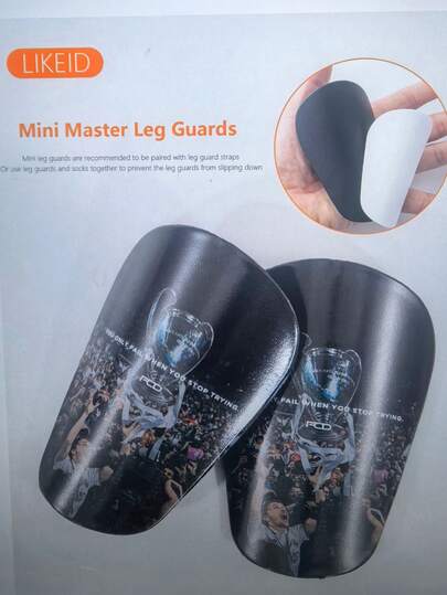 1 Cặp bảo vệ ống chân bóng đá mini 10x6cm, lớp lót EVA, chất liệu PBT, dùng trong tập luyện.