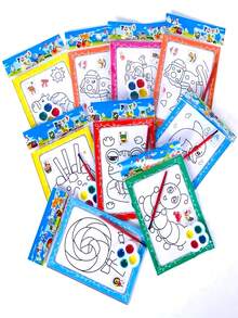 50/30/20/10/5pcs Watercolor Painting Set,DIY Art Supplies Coloring Pages, Painting Papers, Creative Educational Art Supplies, Back To School, School Supplies, Kids Drawing Set, School Start Gifts, Children's Day Gifts(Random Pattern Color) - Multicolor - View 2