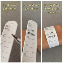 便携式白色多功能硅胶记事尺腕带，可擦写 - 白色1pc - 查看 1