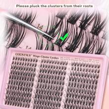 [Lowest Price In 30 Days]300pcs C-Curl Fluffy Black Colored Lightweight Cluster False Eyelashes, Thick & Voluminous Individual Lashes, Natural Black Makeup, Soft & Comfortable, Suitable Eyelash Extension At Home, Eyelash Clusters - F-CC Curl Wispy - 查看 9