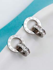 Luxury European And American Fashion Roman Numeral Necklace, Elegant And High-End Design For Women - Roman Earrings - View 9