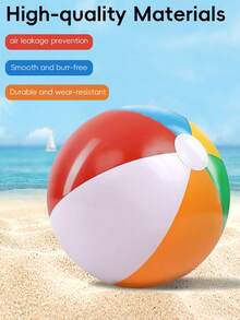 6 Colores Clásicos Pelota de Playa Inflable Arcoíris, Material PVC Impermeable, Adecuado para Fiesta de Piscina de Verano, Juegos, Decoración - Multicolor - Ver 4