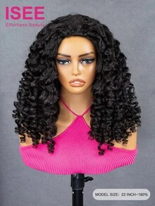 ISEE HAIR Wear Go 半头假发，卷曲灵活，三合一半头假发，带抽绳，适合新手，挑染，佩戴方便，无需胶水，180% 密度，16-26 英寸常规尺寸，未经加工的处女发 - SNatural - 查看 4