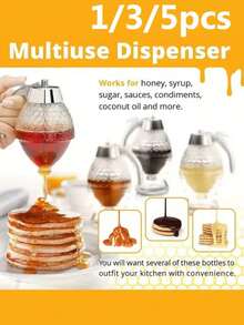[With Base] Japanese Style Honey Pot, Convenient Pouring & Squeezing Honey Bottle, Gift Honey Jar With Pointed Spout, Pressure Dispenser, Airtight Storage Jar - View 6