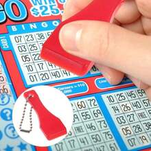 1Pc/2/5/8/10/12/16/20Pcs Plastic Lottery Scratch Card Keychain, Scratch Card Scraper With Chain, Multi-Color Scratching Tool For Lottery, Games And Competitions, Random Color Distribution - Multicolor - View 9