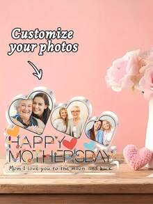 Custom Mothers Day Gift ,Personalized Heart Shaped Acrylic Plaque ,Custom Gift Name Photo Block For Women Mom Grandma Her Birthday Memorial Keepsake Table Decor,Gifts For Mom, Mother Gifts Decor, Mother's Day, Christmas,Personalized Gifts - Multicolor - View 6