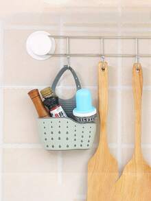 1 cái rổ lọc rác treo tường một lớp dùng cho nhà bếp, giá đựng miếng bọt biển rửa chén di động, túi đựng đồ dùng nhà bếp và phòng tắm để đựng bọt biển và khăn lau (Màu xanh lá cây) - Xanh Bắc Âu - Xem 2