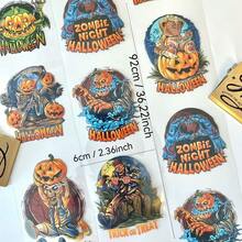Băng dính Washi phong cách Gothic Halloween, chủ đề "Trick or Treat" với hình ảnh bí ngô, đầu lâu và tranh nghệ thuật đen tối, văn phòng phẩm thẩm mỹ cho sổ tay Bullet Journal và album ảnh. - 6cm*92cm - Xem 2