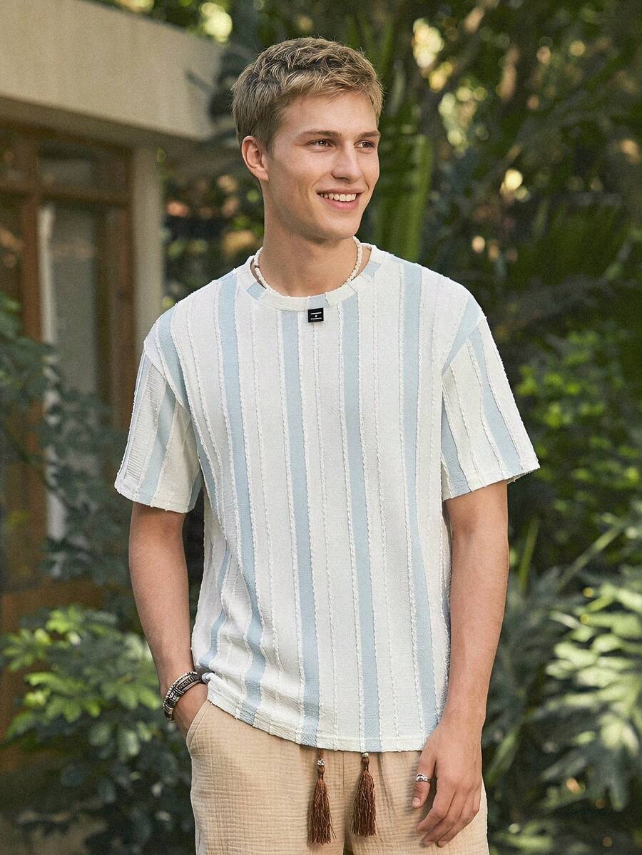 Whitmere Kemeja Pria, Gaya Urban Casual Colorblock, Potongan Longgar, Musim Semi/Panas - MultiWarna - View 1