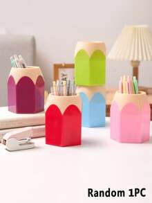 1pc Minimalist Cute Multifunctional Fashion Creative Stationery Pen Holder Set, Suitable For Students And Large Capacity Office Desk Use - Multicolor - View 13
